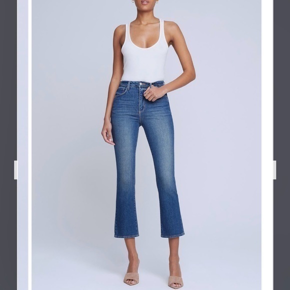 L'AGENCE Denim - L'AGENCE Mira Crop Micro Bootcut Jeans in Woodbridge Size 24